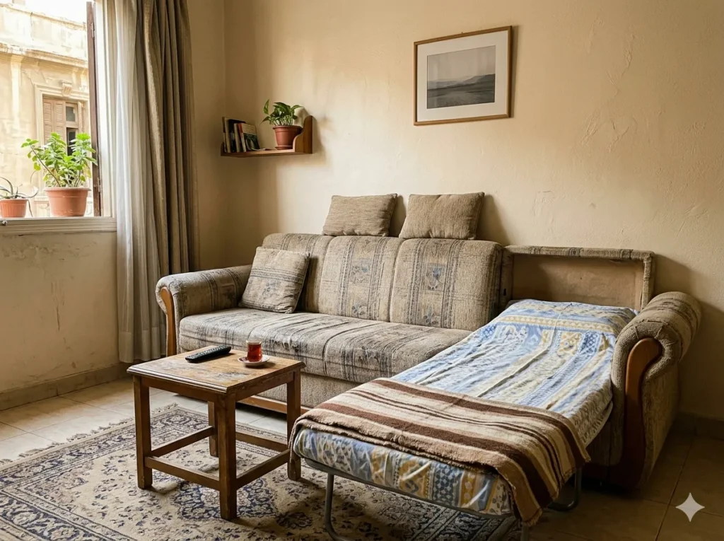 كنبه سرير مستعمل : الحل الذكي لاستغلال المساحات الصغيرة والشقق الاستوديو